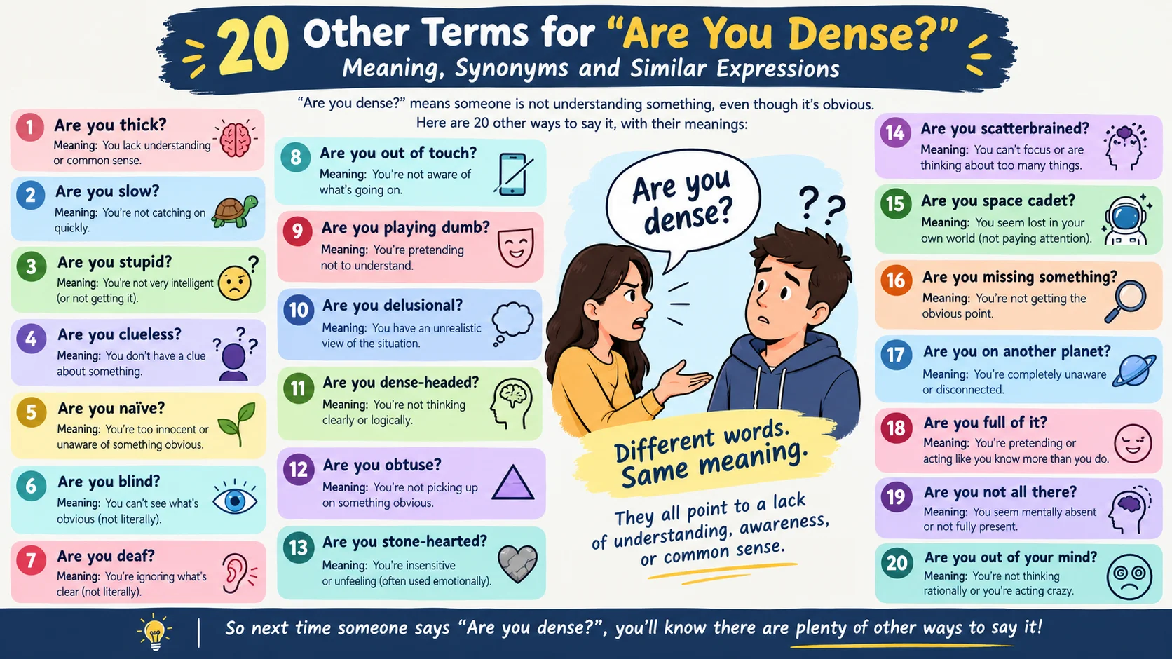 “Are You Dense?”: Meaning, Synonyms